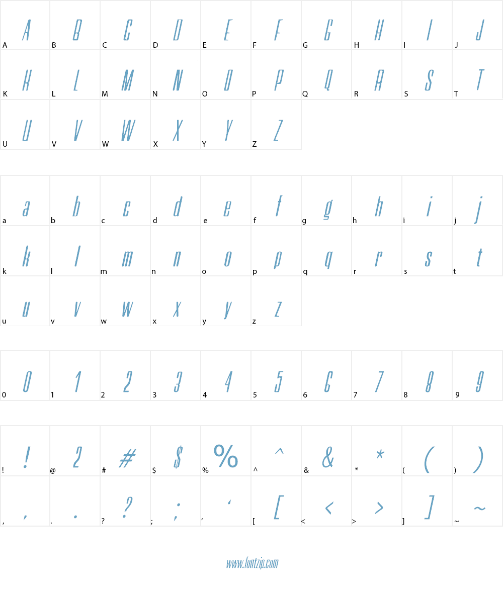 Neretta Italic Font Character
